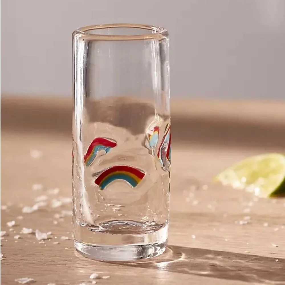 Anthropologie icon shot glass rainbows set
